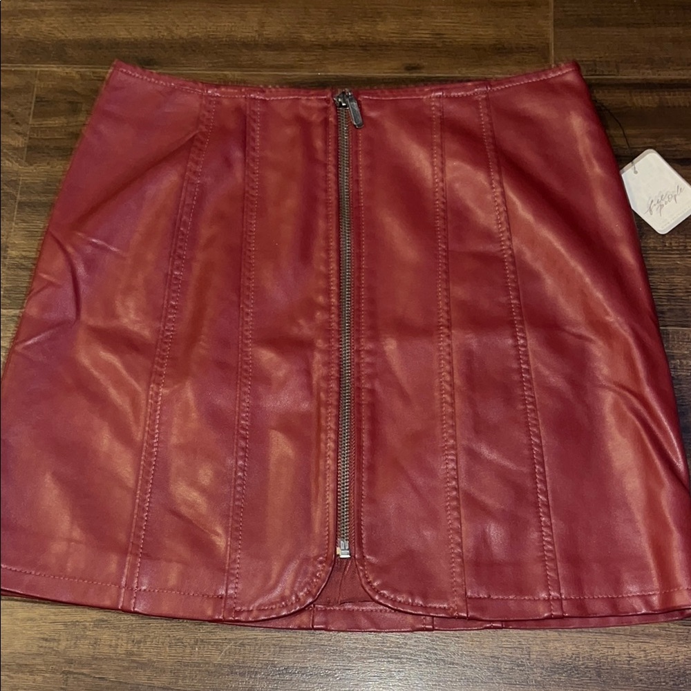 Free People Red Mini Pencil Skirt Night Out